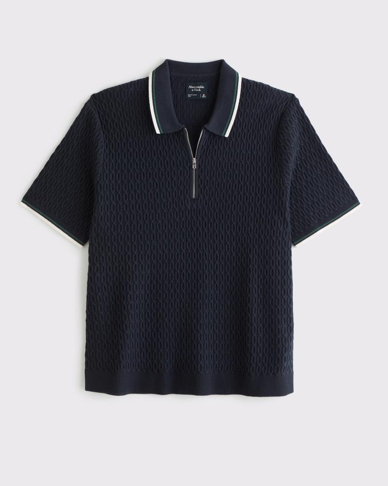 Tipped Zip Sweater Polo Product Image
