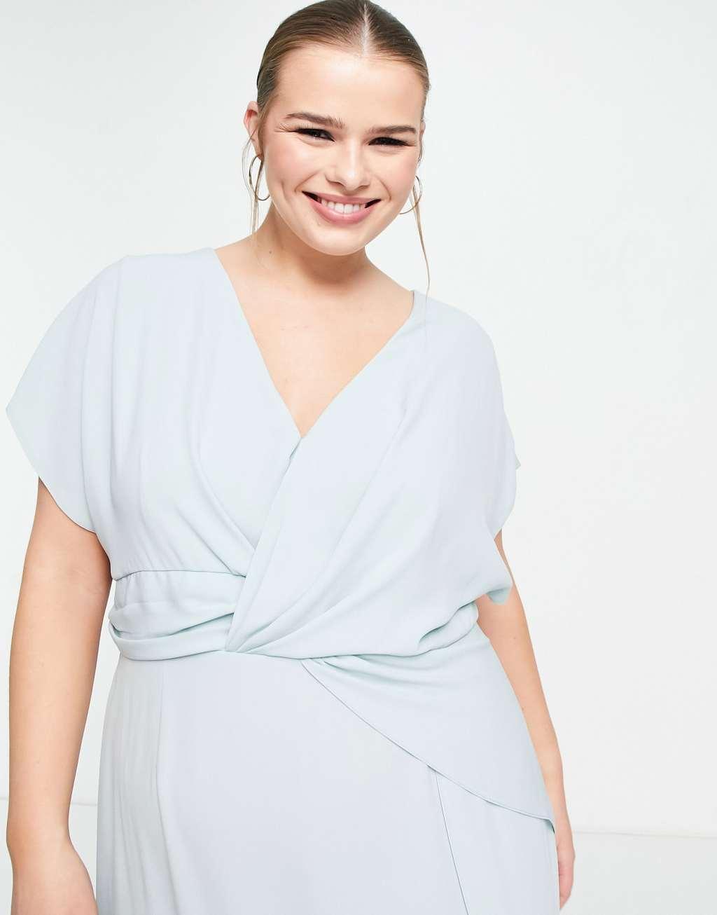 ASOS DESIGN Curve twist and drape front midi dress Product Image
