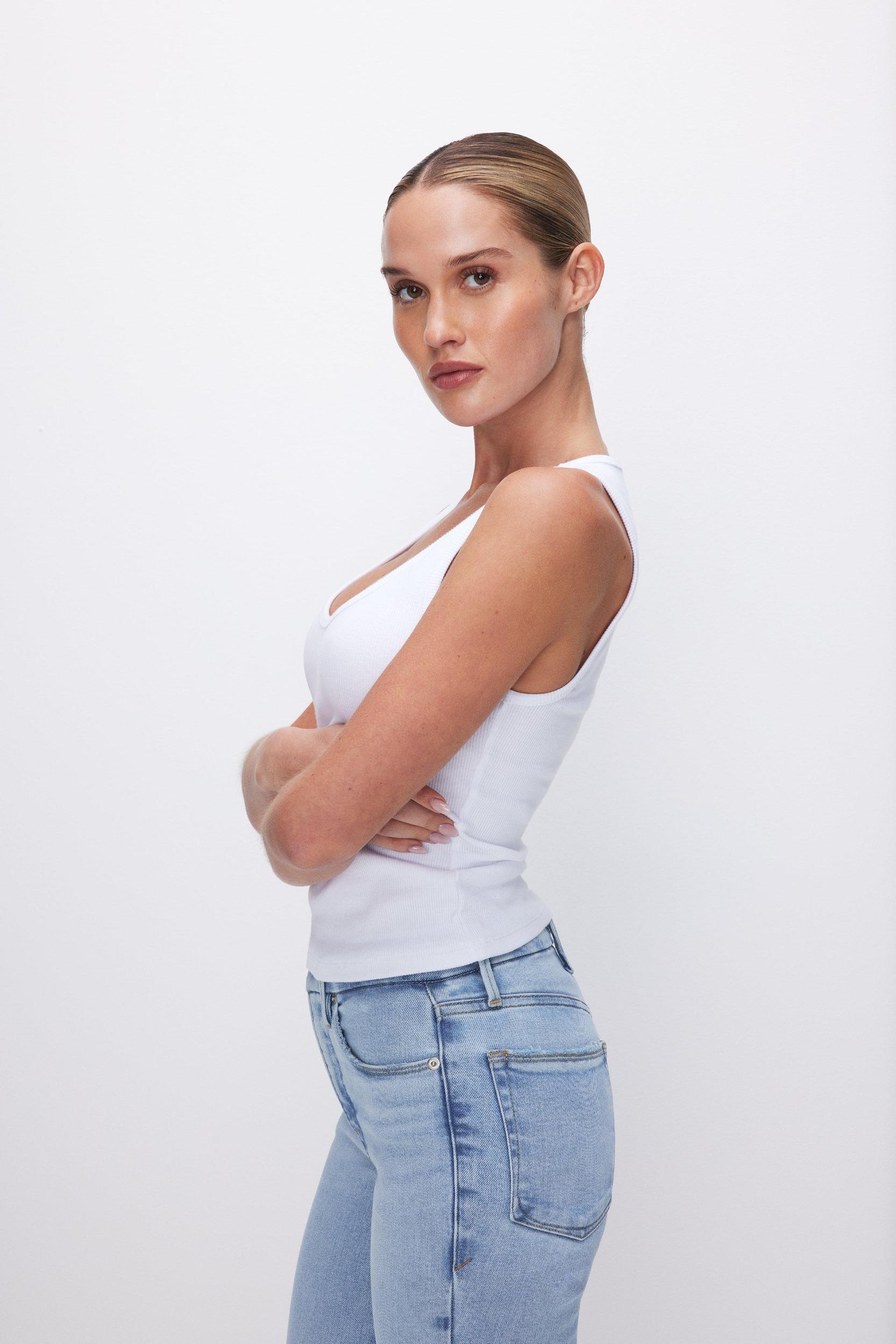 MICRO RIB TANK TOP | WHITE001 Product Image