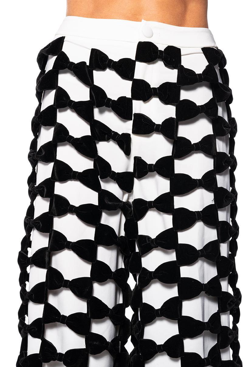 OPAL ALL OVER BOW DETAIL WIDE LEG PANT Product Image