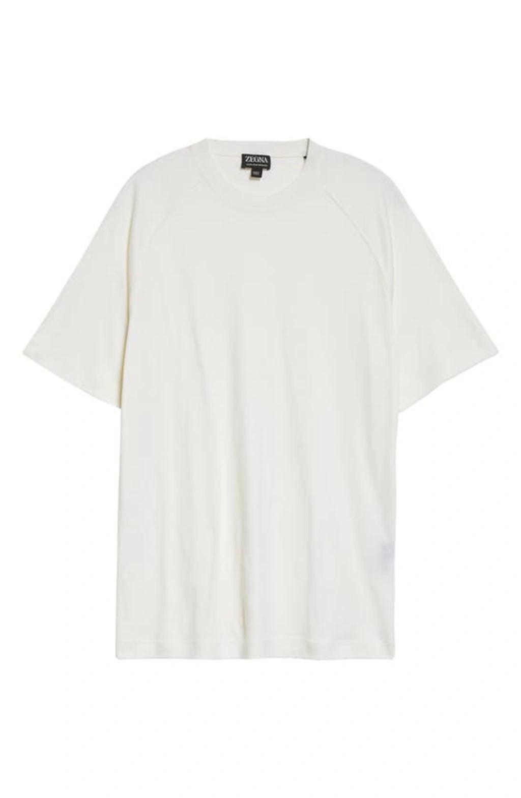 ZEGNA Men's High Performance Wool Crewneck T-shirt In White Product Image