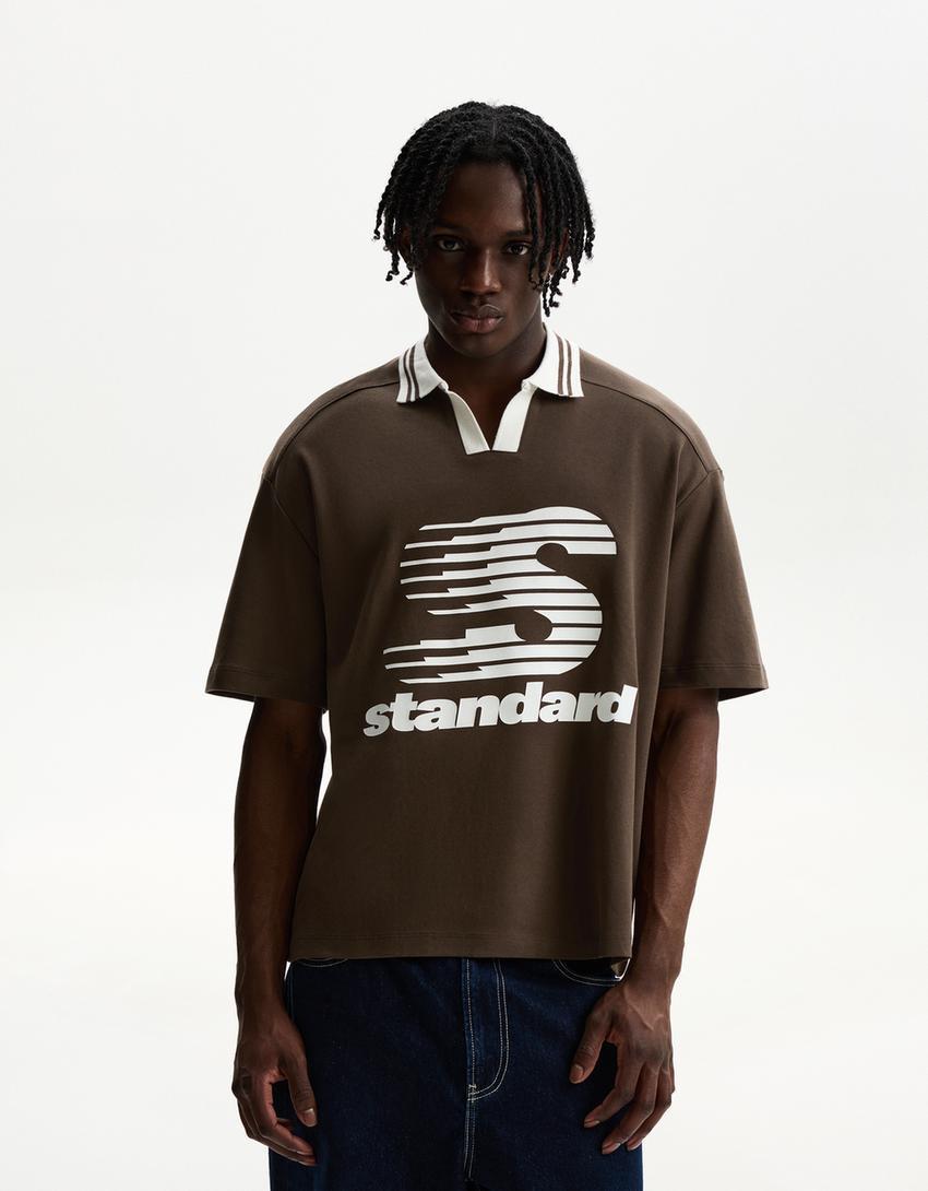 Printed short sleeve polo shirt Product Image