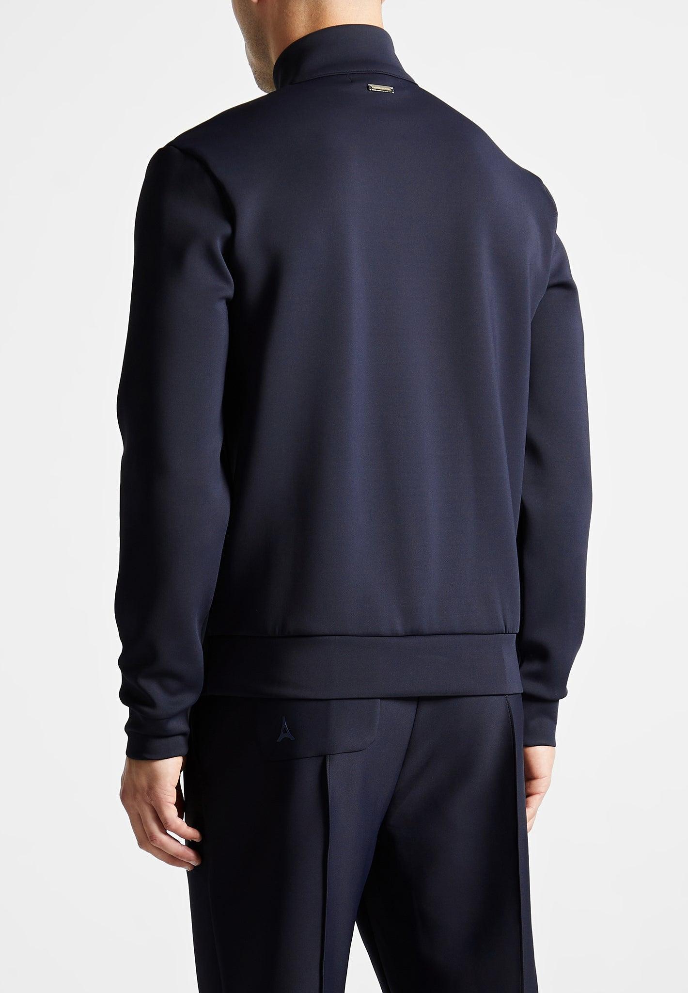 Éternel Neoprene High Neck Zip Jumper - Navy Male Product Image