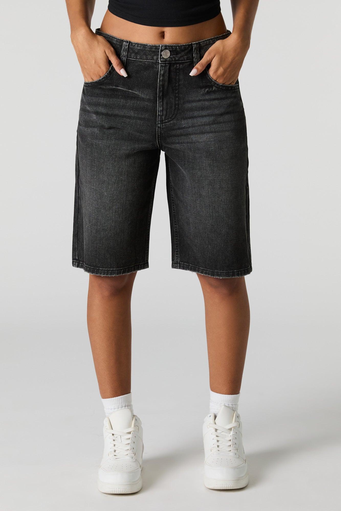 Black Vintage Wash Jort Female Product Image