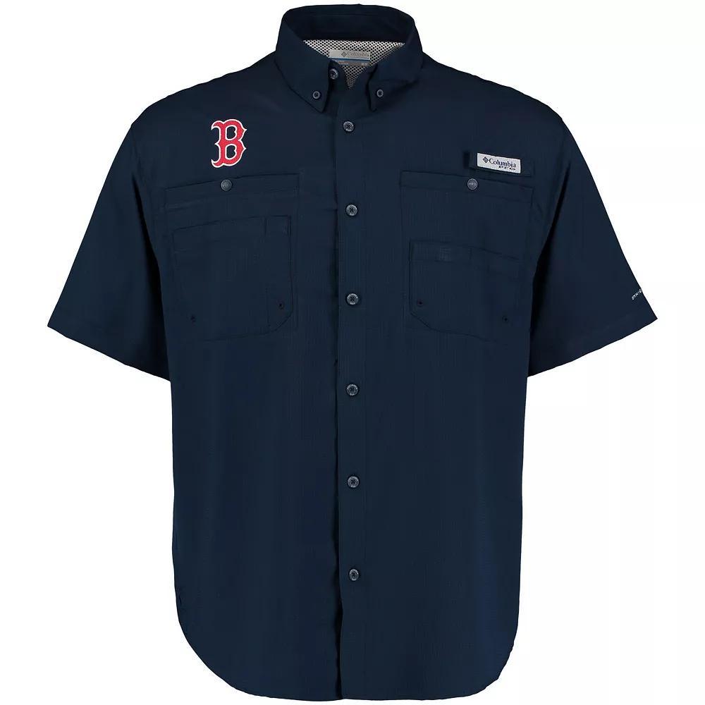 Men's Columbia Navy Boston Red Sox Tamiami Omni-Shade Button-Down Shirt, Size: Medium, Blue Product Image