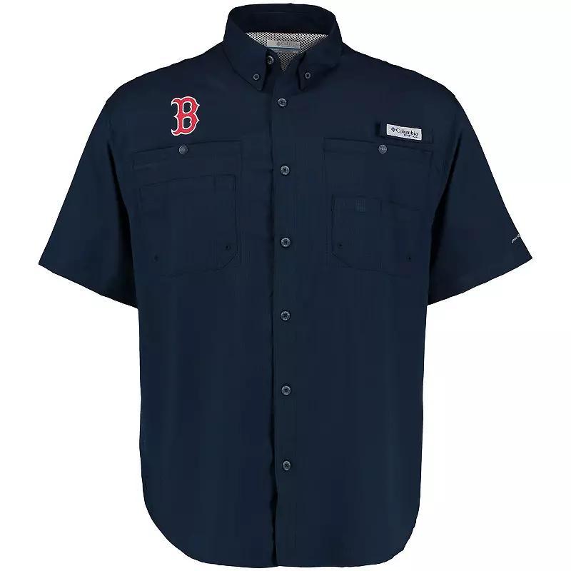 Men's Columbia Navy Boston Red Sox Tamiami Omni-Shade Button-Down Shirt, Size: Medium, Blue Product Image