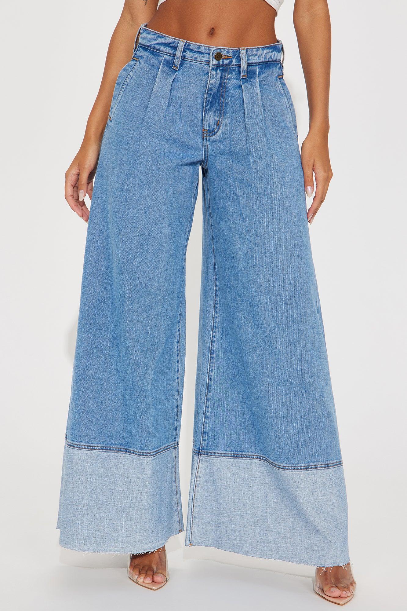 This Lifestyle Palazzo Wide Leg Jeans - Medium Wash Product Image