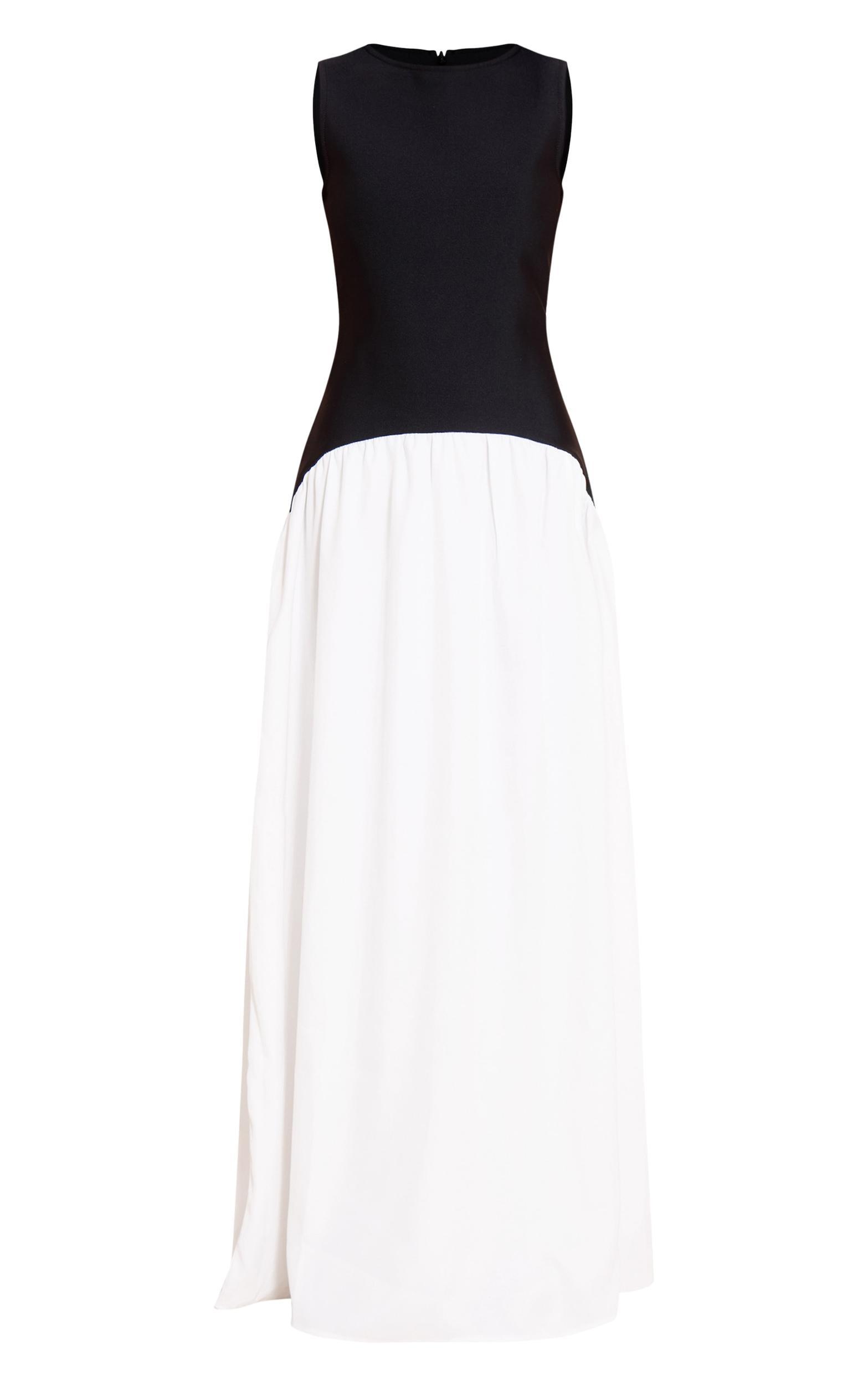 Petite Black Sleeveless Fitted Drop Waist Maxi Dress Product Image