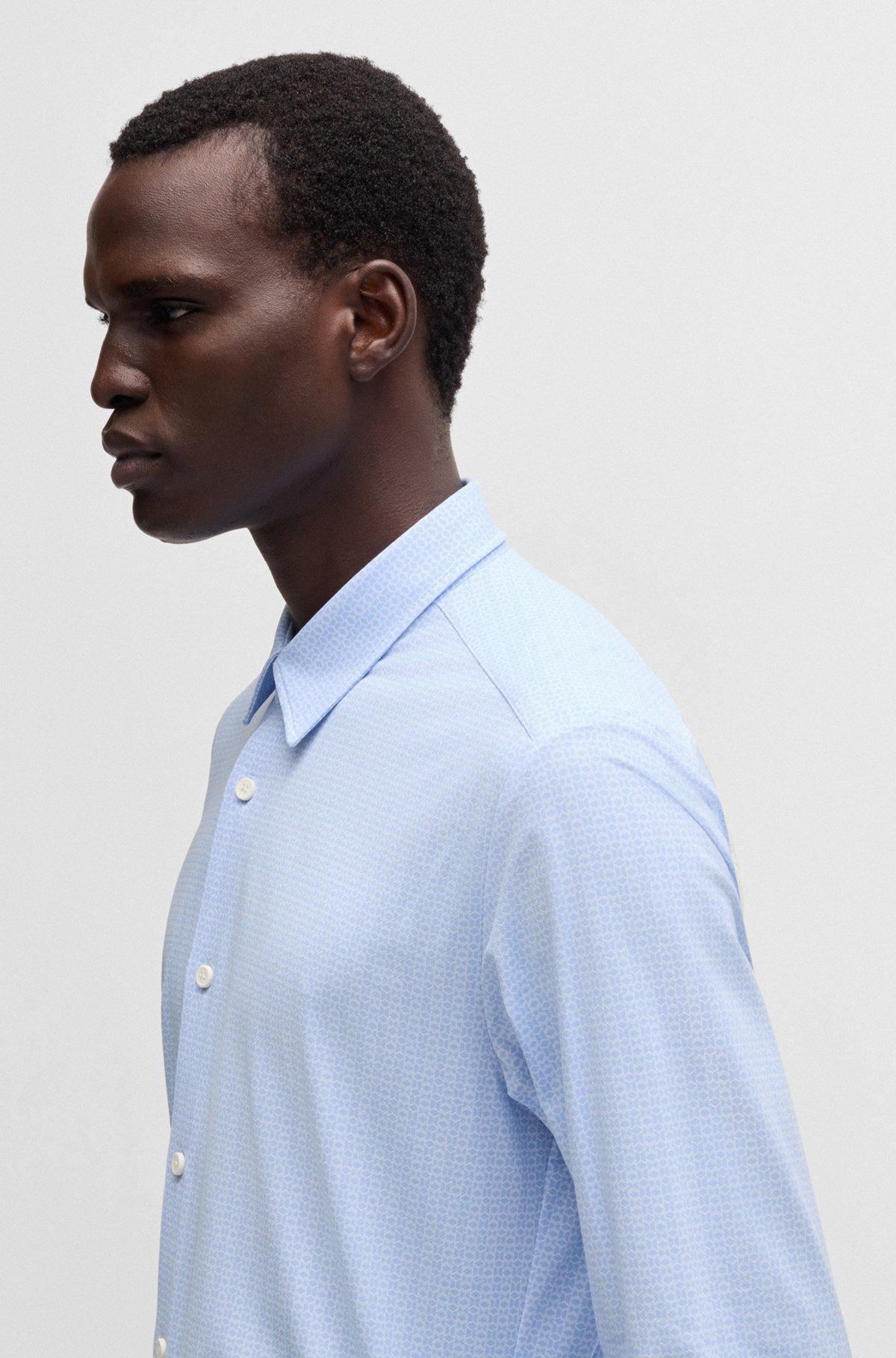 Slim-fit shirt in printed performance-stretch jersey Product Image