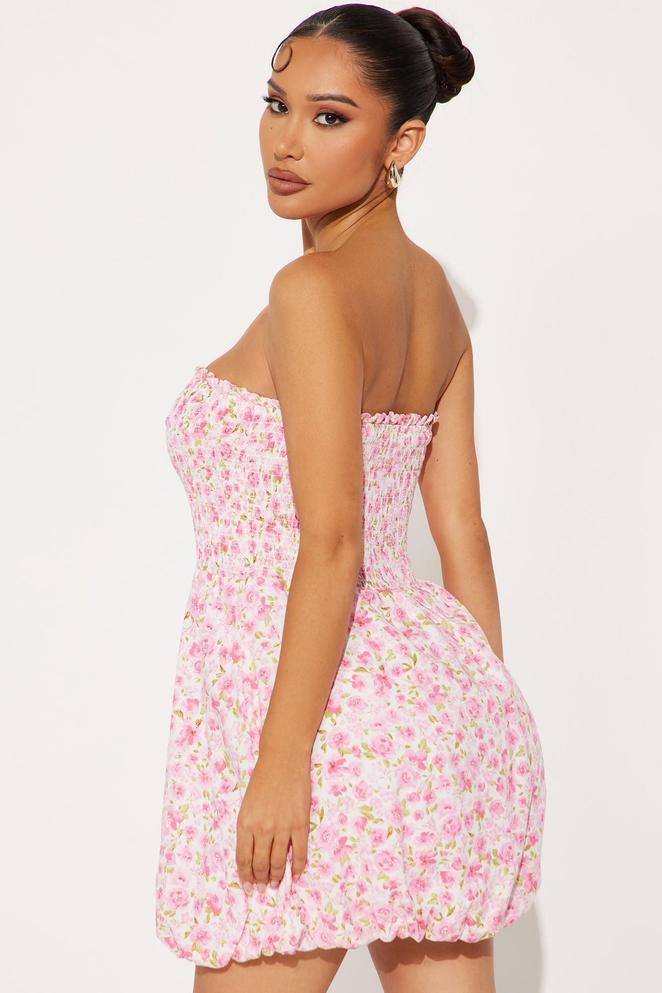 Kennedy Floral Bubble Mini Dress - Pink/combo Product Image