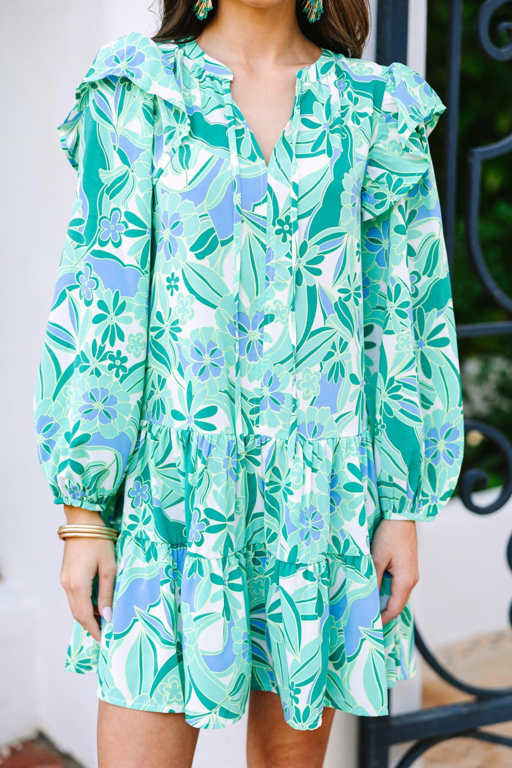 Working For You Emerald Green Floral Dress Female Product Image
