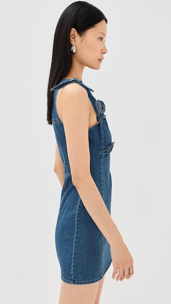 Coperni Denim Asymmetric Flower Mini Dress | Shopbop Product Image