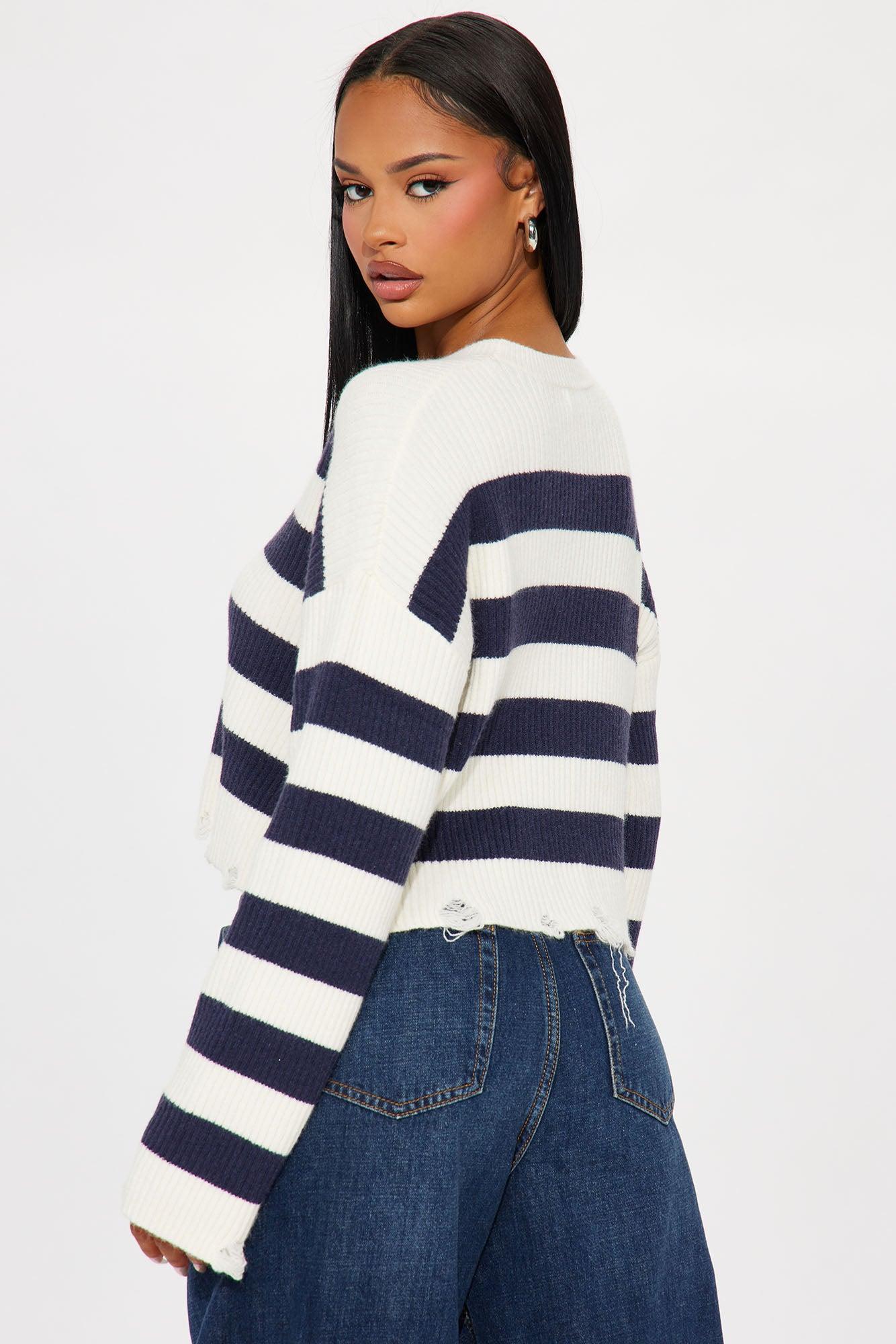 Kennedi Striped Sweater - Ivory/combo Product Image
