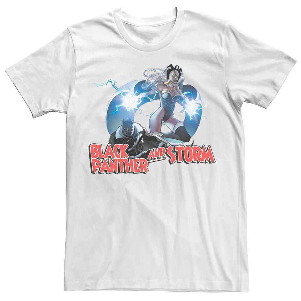Men's Marvel Black Panther And Storm Action Pose Tee, Size: Large, White Product Image