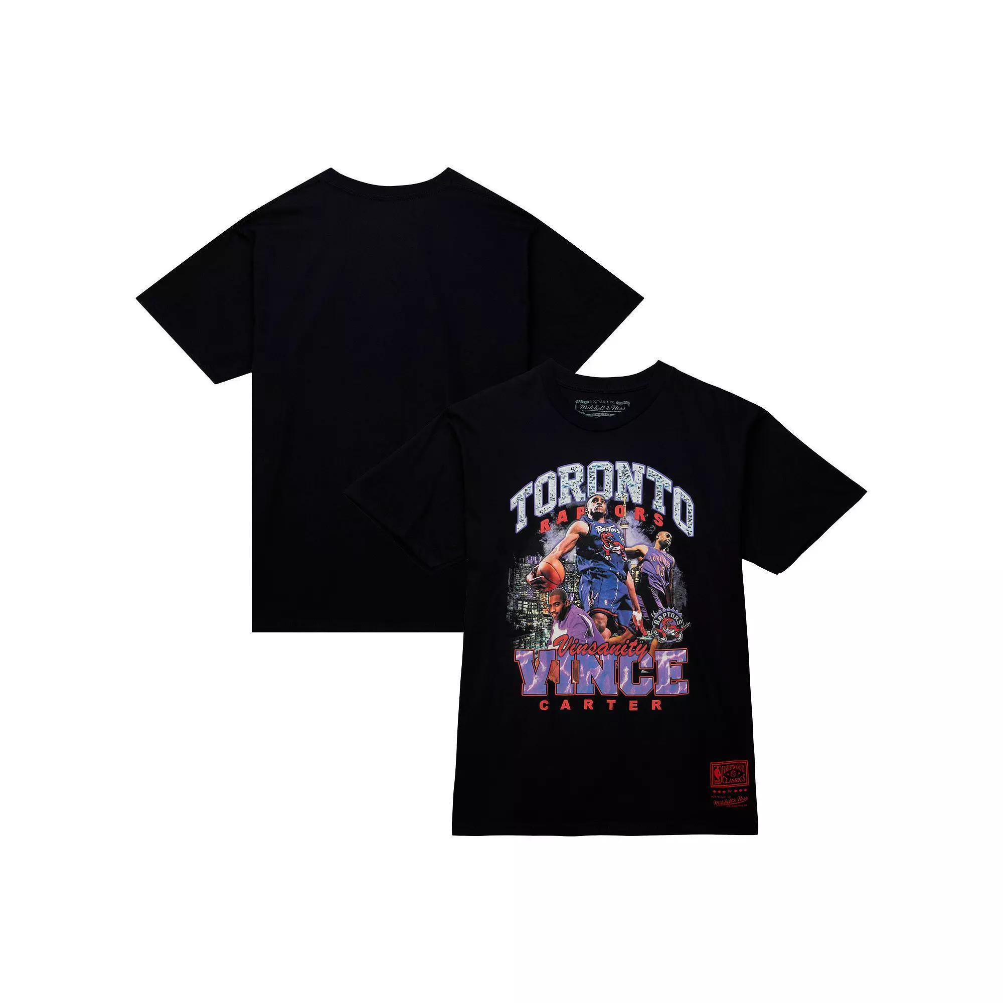 Men's Mitchell & Ness Vince Carter Black Toronto Raptors Hardwood Classics Bling Concert Player T-Shirt, Size: Medium, Rpt Black Product Image
