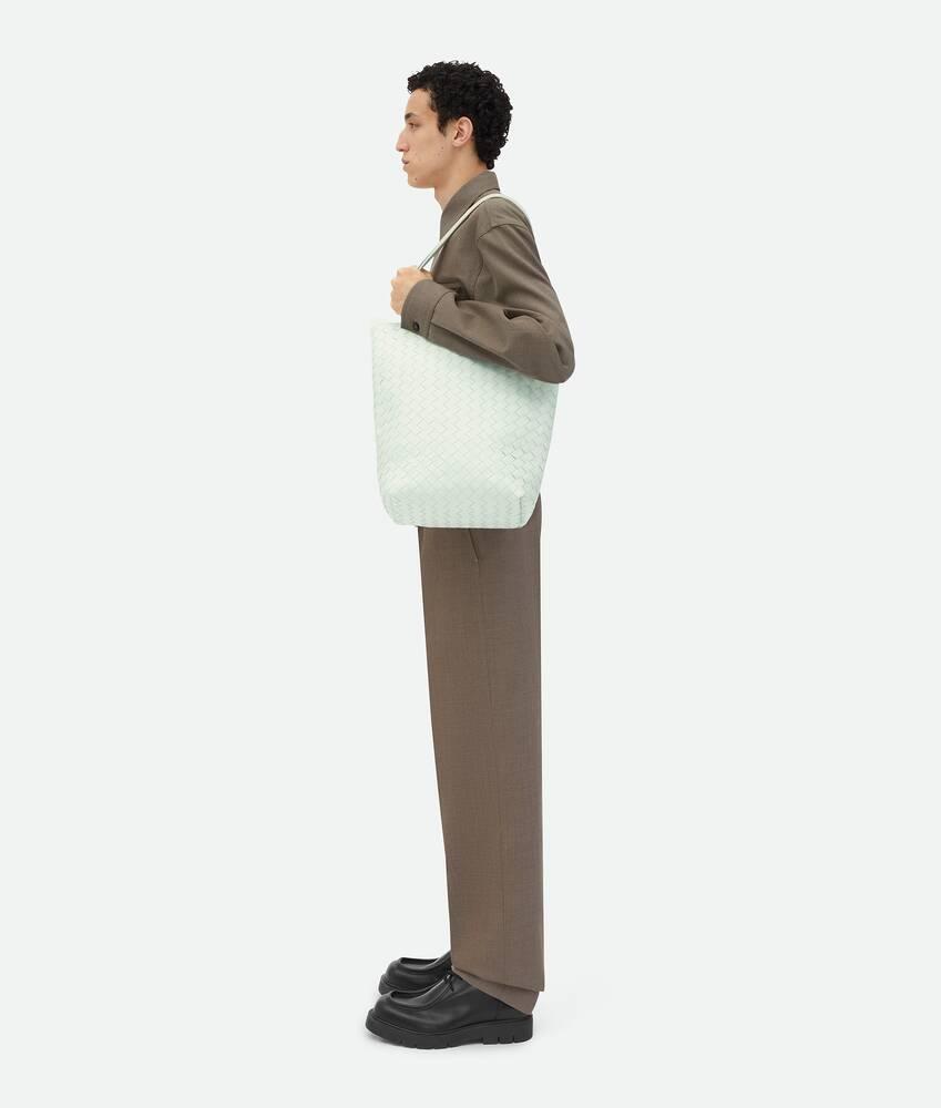 Men's Small Intrecciato North-South Tote in Glacier Product Image