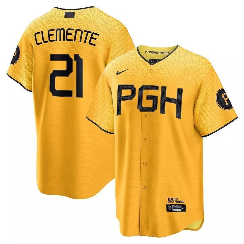 Men's Nike Ke'Bryan Hayes Gold Pittsburgh Pirates 2023 City Connect Replica Player Jersey, Size: Large Product Image