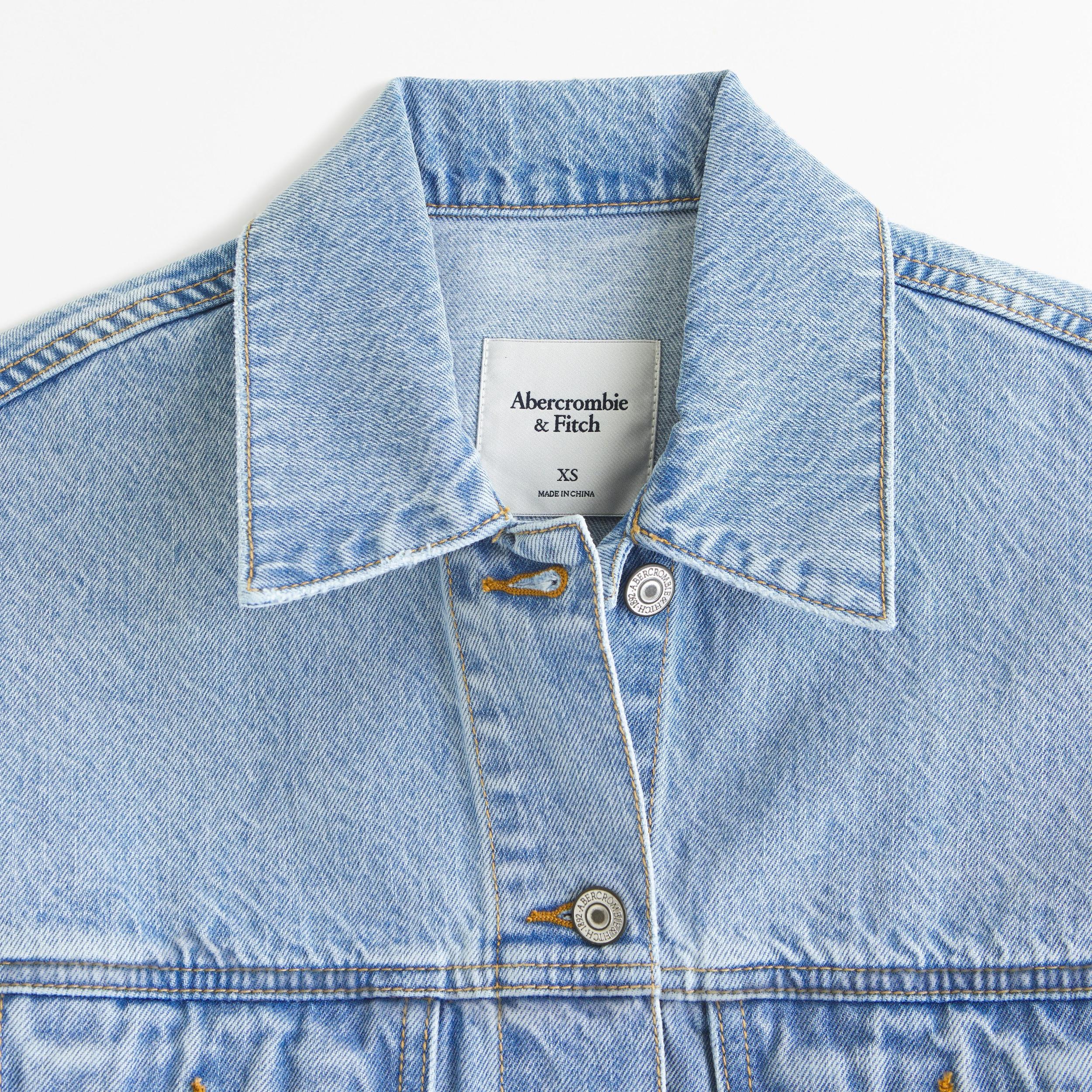 Cropped Denim Trucker Jacket Product Image
