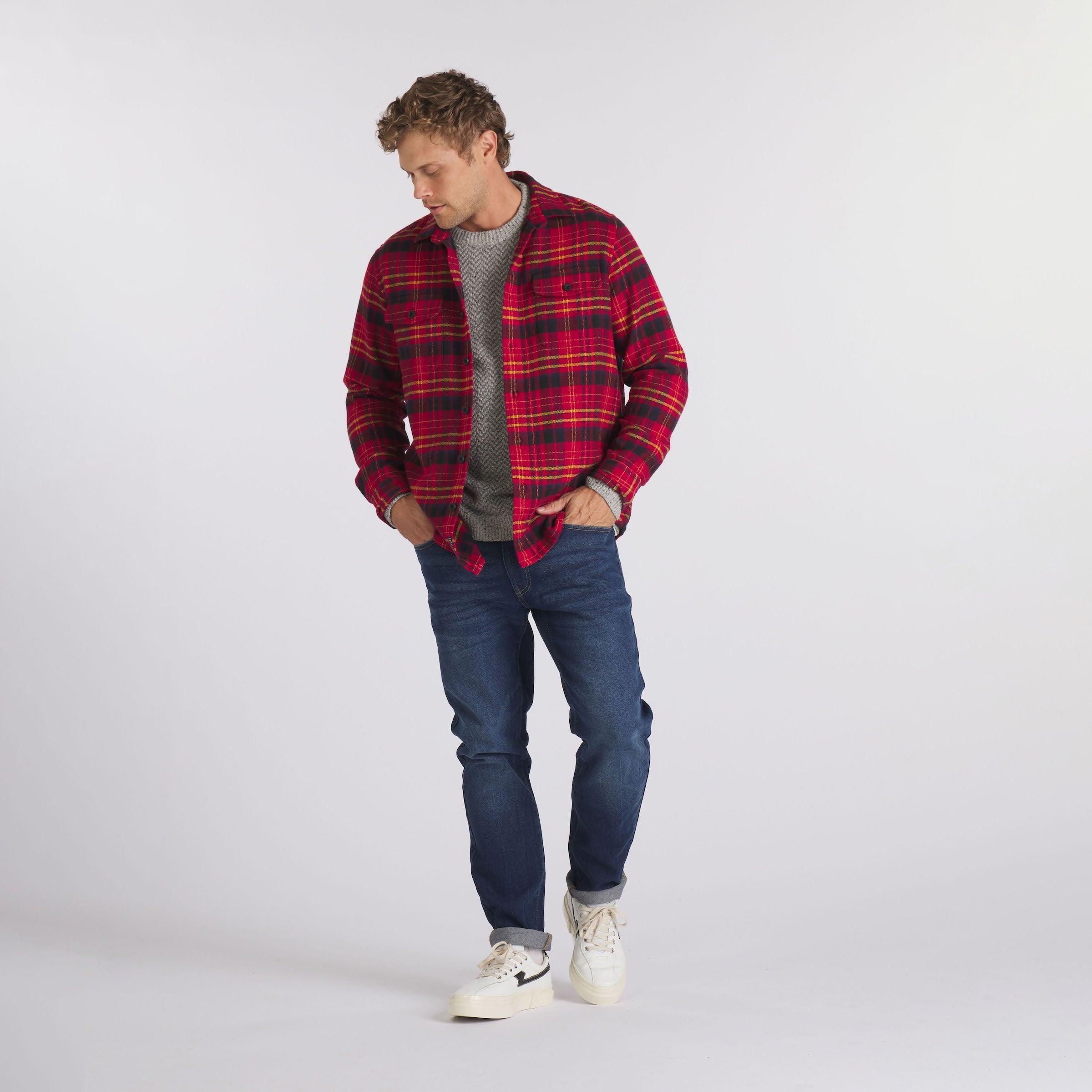 Herringbone Heritage Flannel - Red Navy Gold Product Image