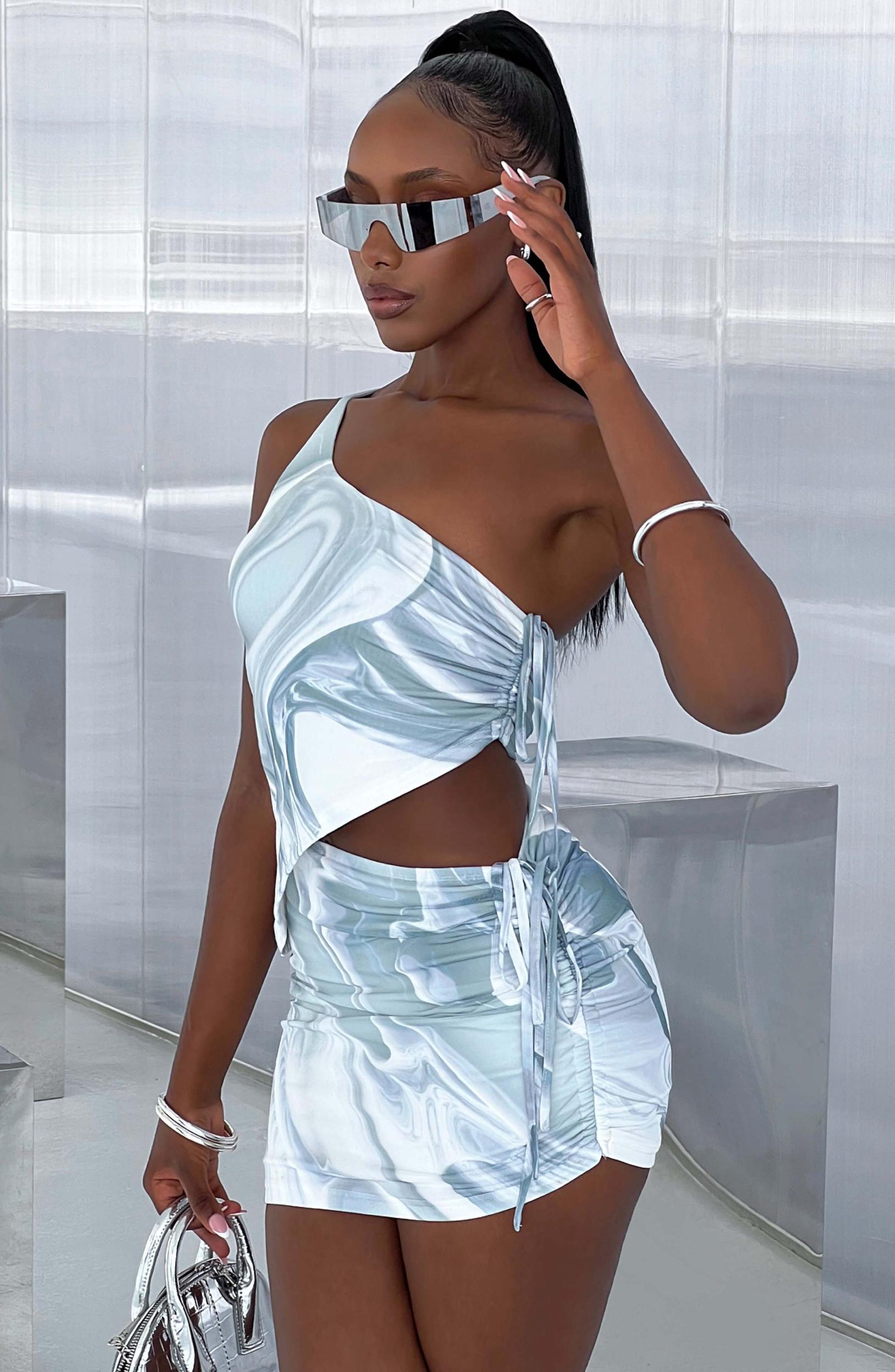 Blair Maxi Skirt - Grey Haze Print Product Image