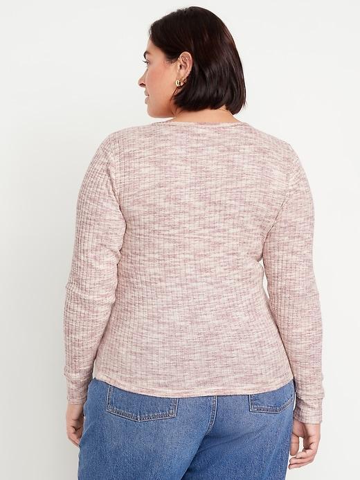 Ribbed Henley Top Product Image