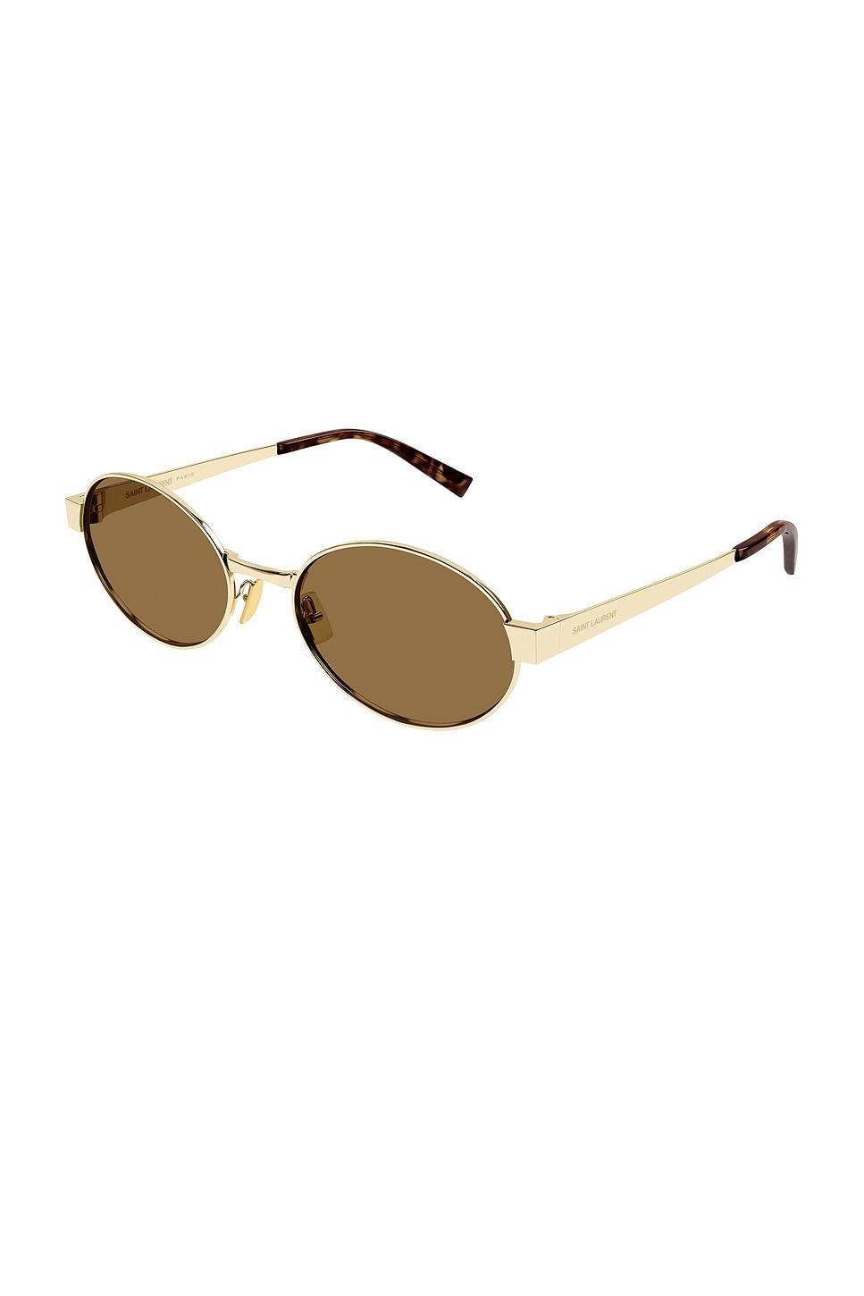 Saint Laurent Round Sunglasses in Metallic Gold Product Image