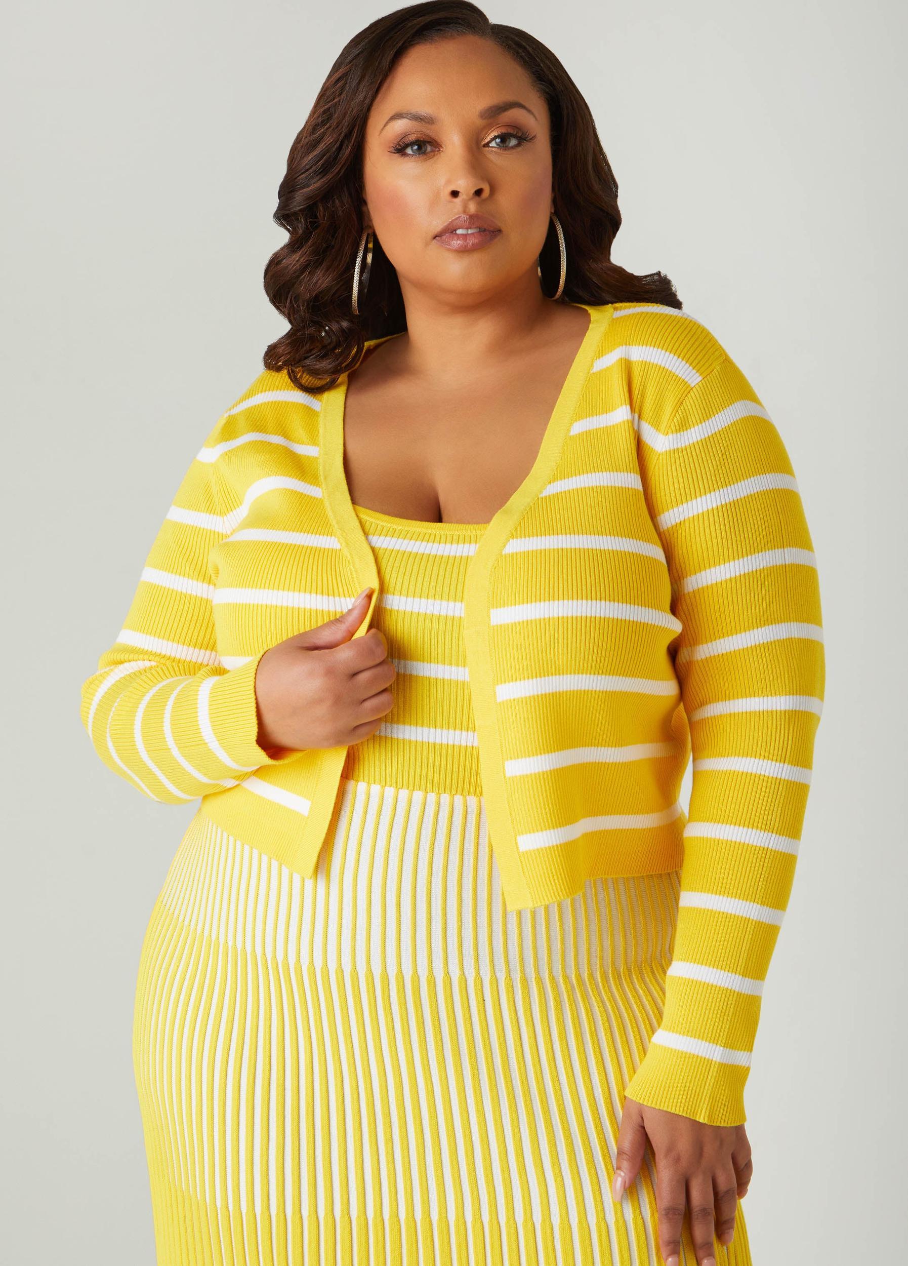 Cropped Striped Cardigan Product Image