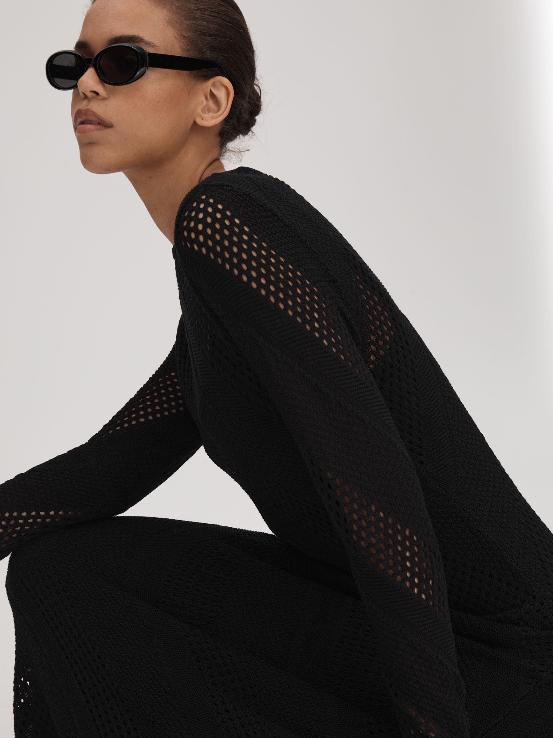 Florere Crochet Midi Dress in Black Product Image
