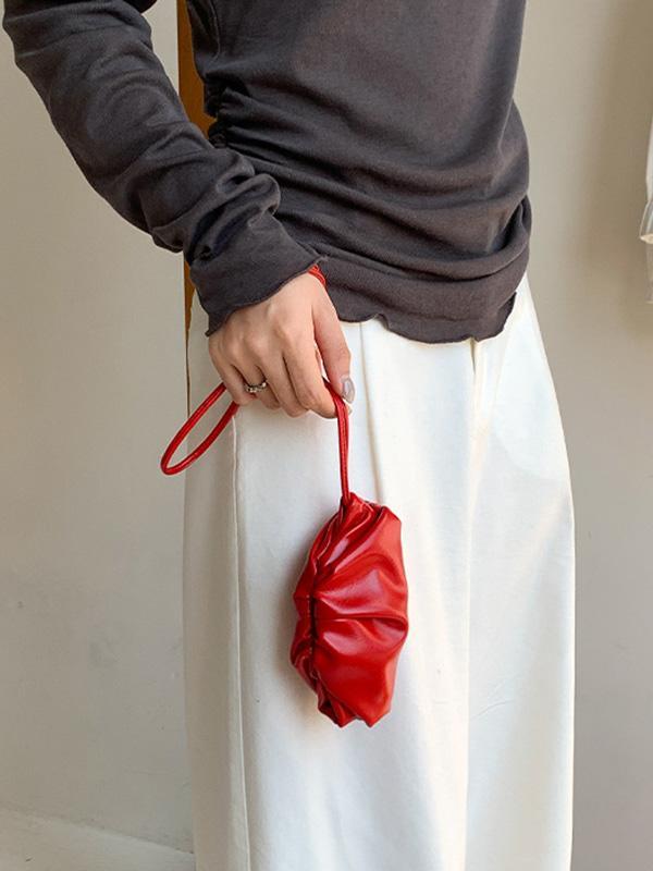 Geometric Pleated Solid Color Bags Product Image