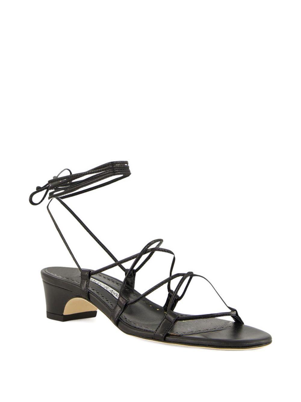 lace-up block-heel sandals Product Image