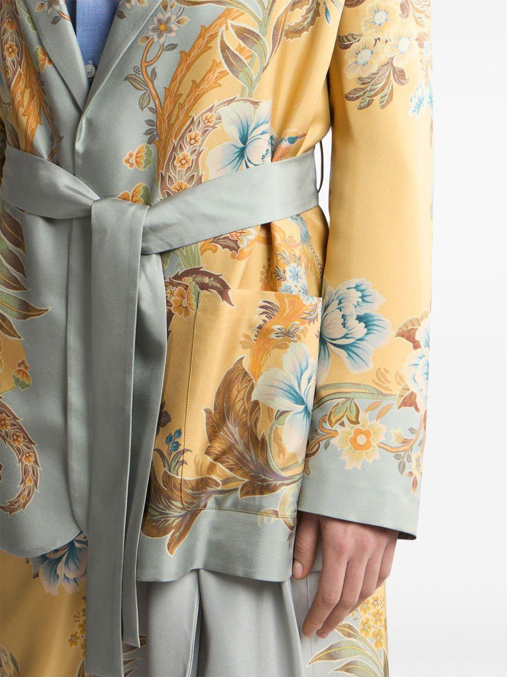 floral-print silk jacket Product Image