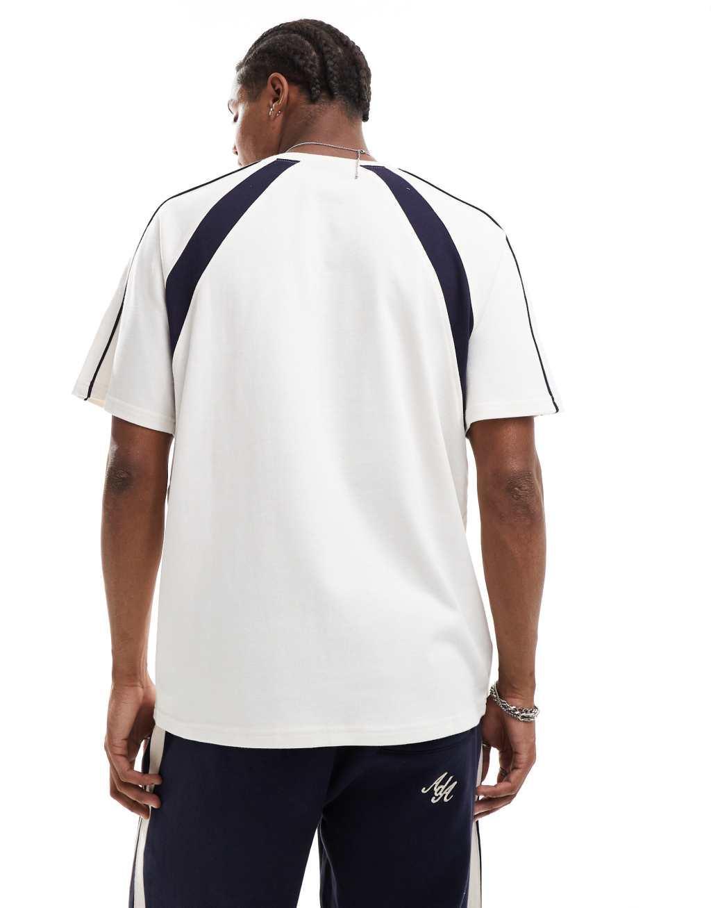 Alma de Ace t-shirt with contrast panel detail in white Product Image