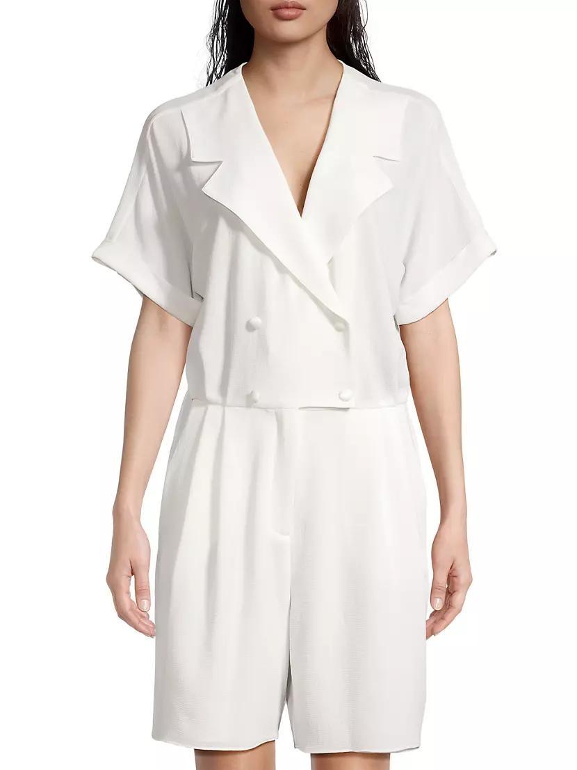 Short-Sleeve Double-Breasted Romper Product Image