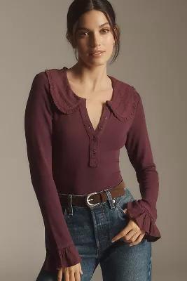 The Keira Collared Button-Front Blouse by Pilcro: Long-Sleeve Edition Product Image