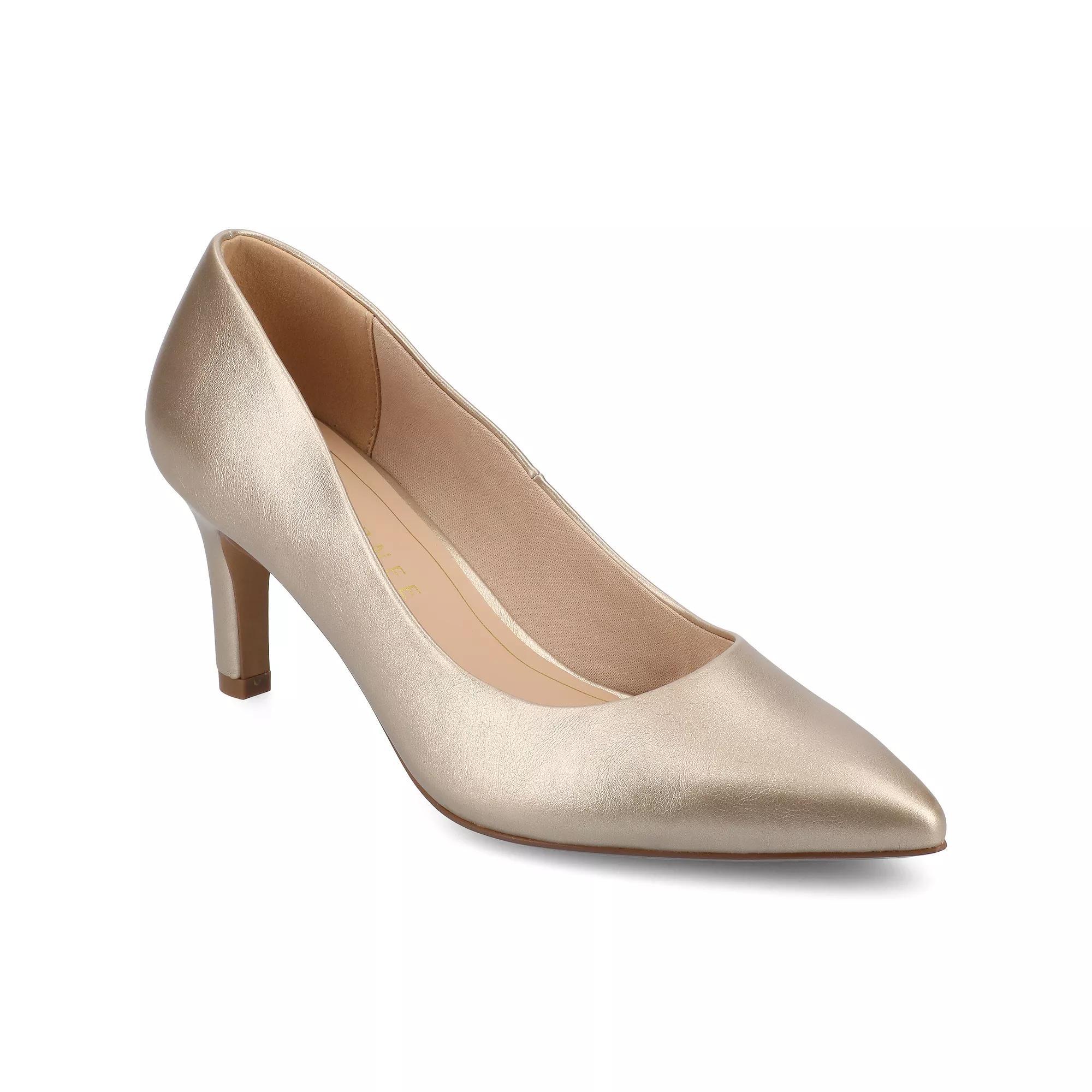 Journee Scylee Slip-On Stiletto Pointed-Toe High Heel Shoes, Womens Beige Product Image