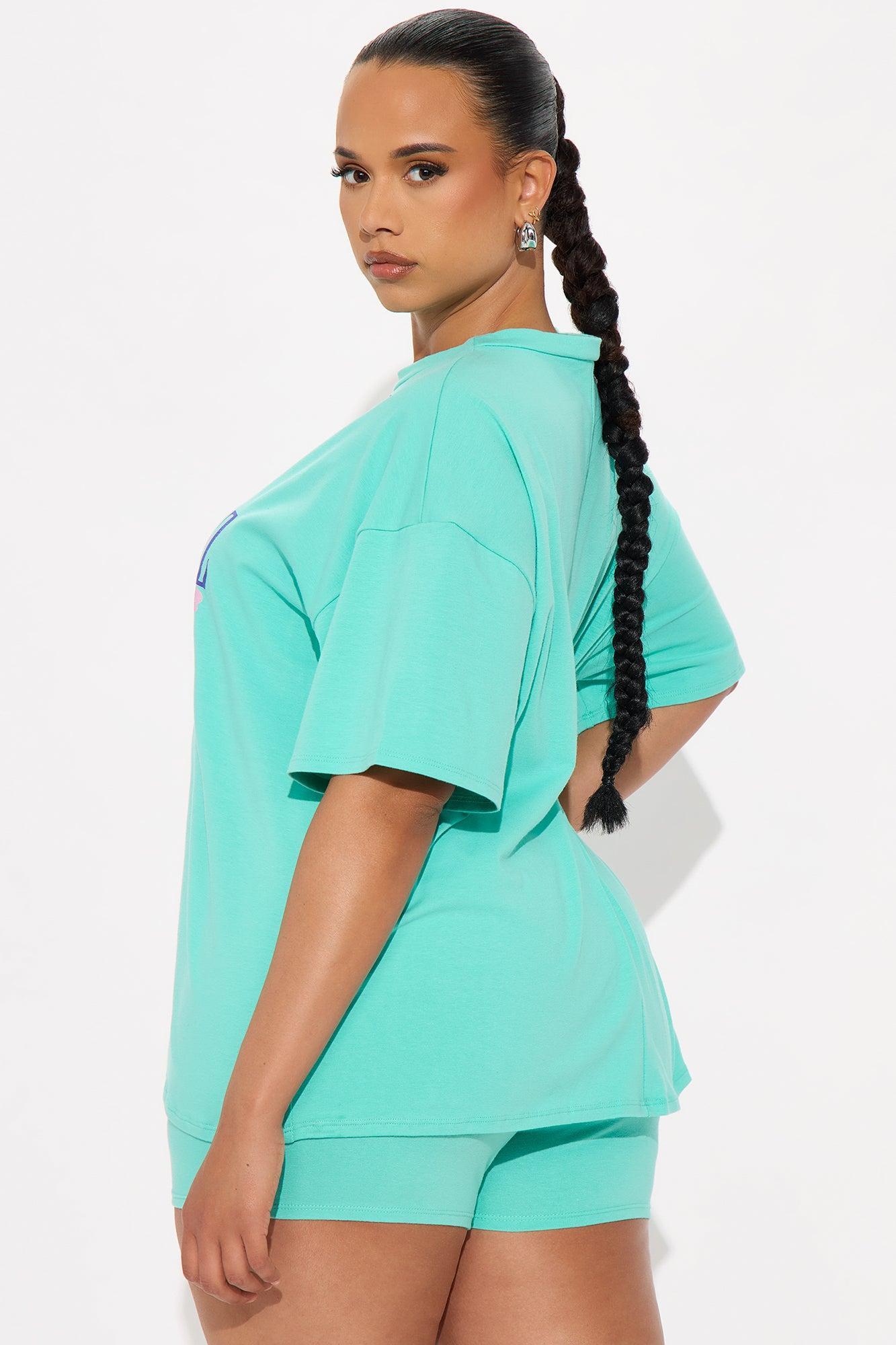 St. Tropez Beach Club Oversize  Short Set - Mint Product Image