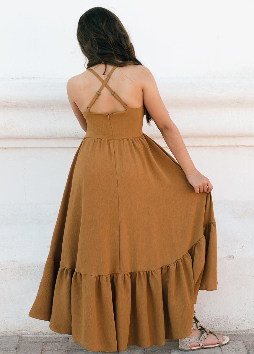 Amala Dress in Cumin Girls Product Image