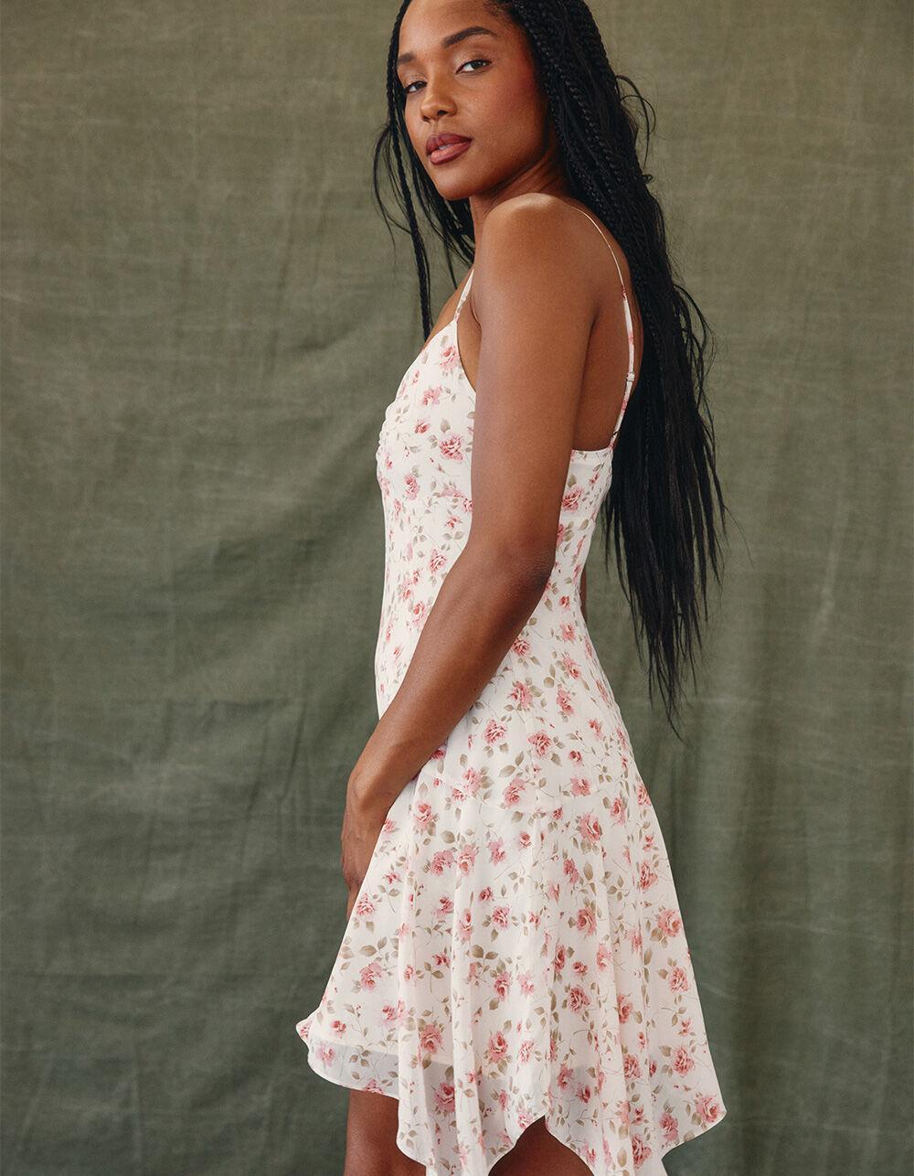WEST OF MELROSE Floral Fairy Womens Dress - WHT/PNK Product Image