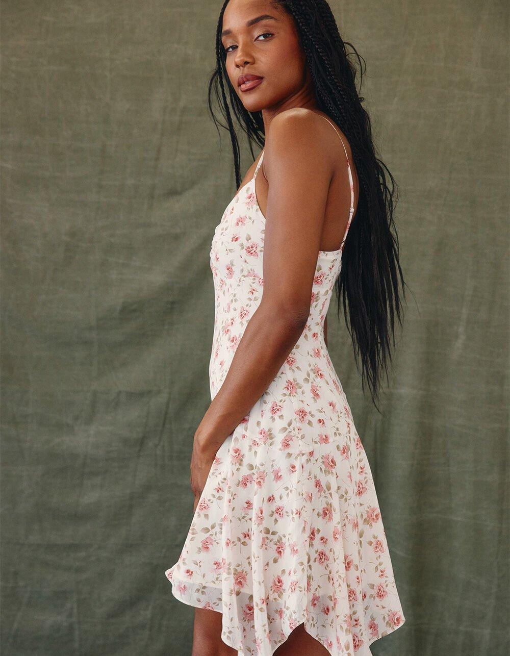 WEST OF MELROSE Floral Fairy Womens Dress - WHT/PNK Product Image