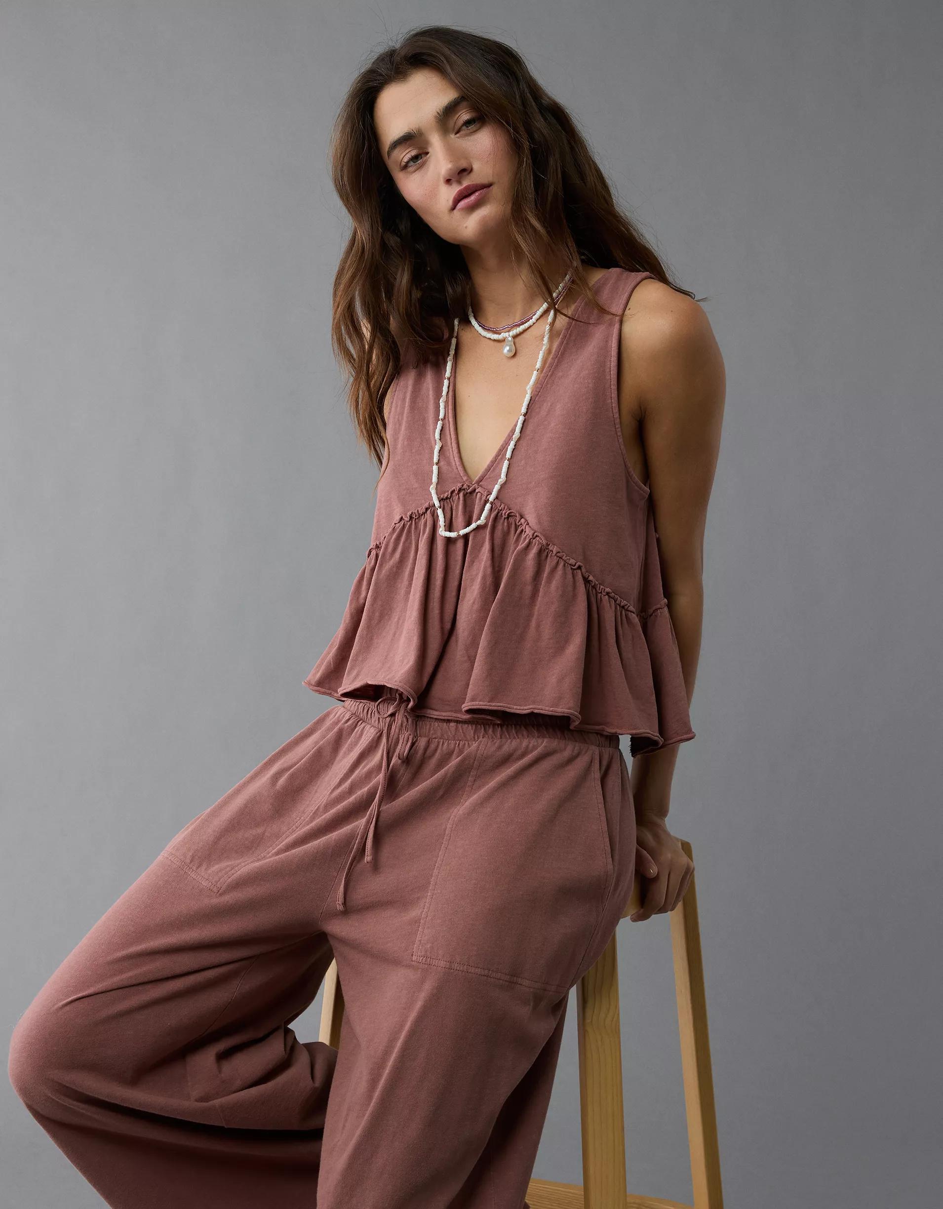 AE Sunchaser Knit V-Neck Swing Tank Top Product Image
