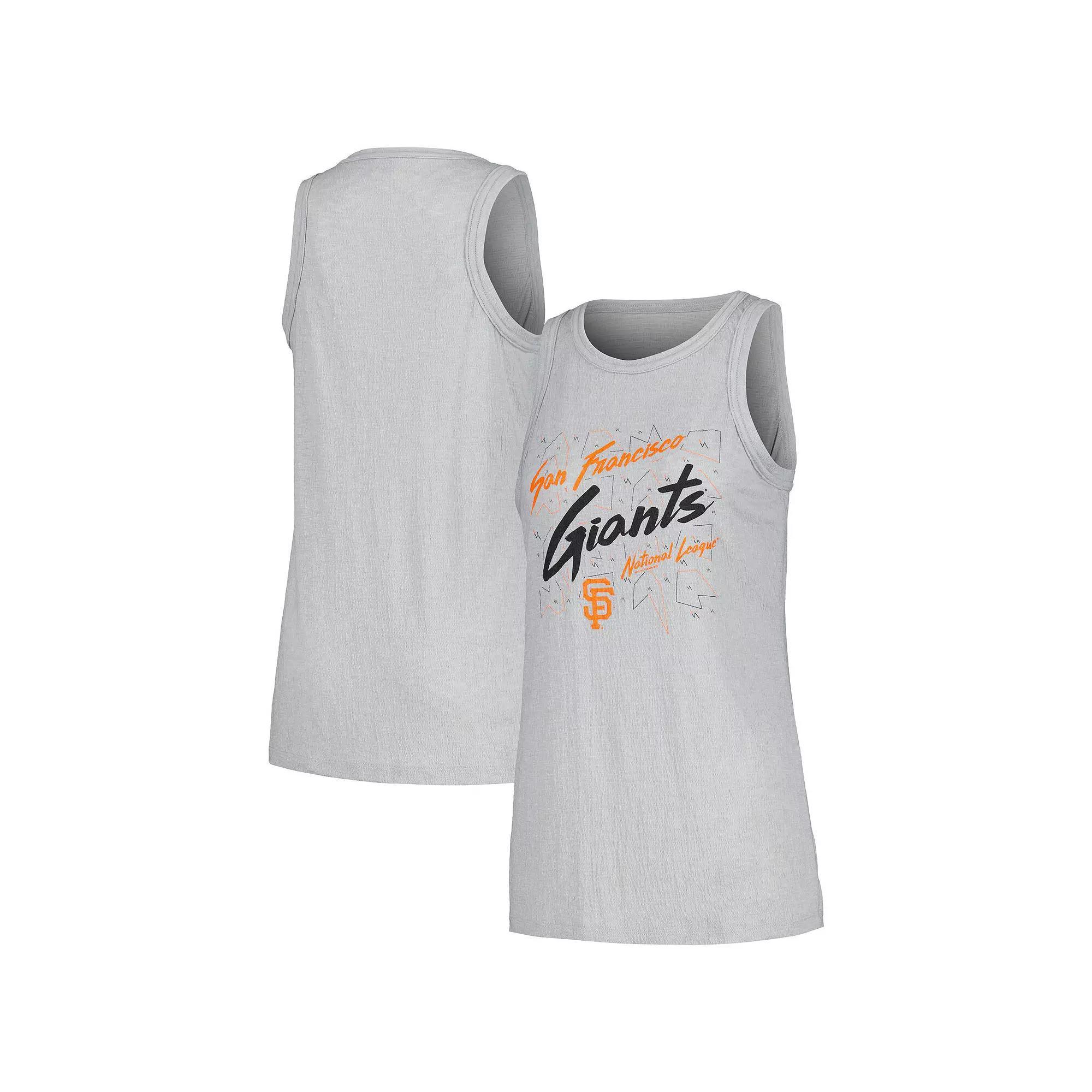 Women's Soft as a Grape Gray San Francisco Giants Gauze High Neck Tank Top, Size: Medium, Grey Product Image