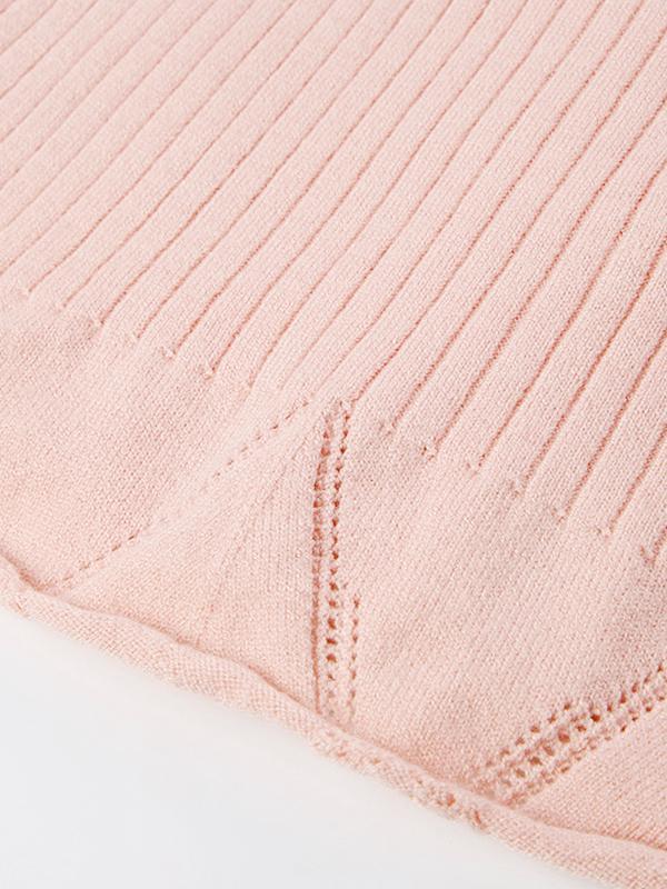 Lace Splice Tie Up Fake Two Piece Long Sleeve Knit Product Image