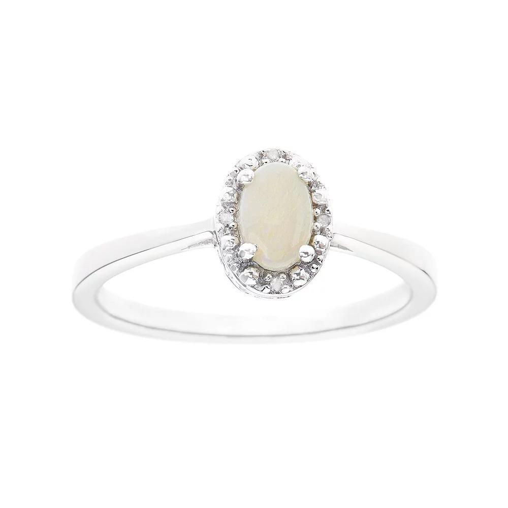 Celebration Gems Sterling Silver Oval Genuine Citrine Diamond Accent Frame Ring, Womens Product Image