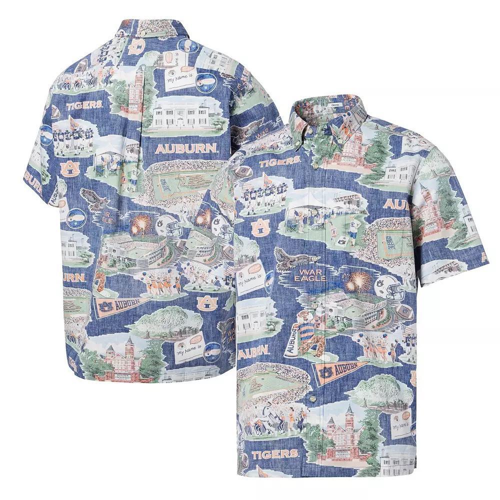 Men's Reyn Spooner  Navy Auburn Tigers Scenic Button-Down Shirt, Size: Large, Blue Product Image