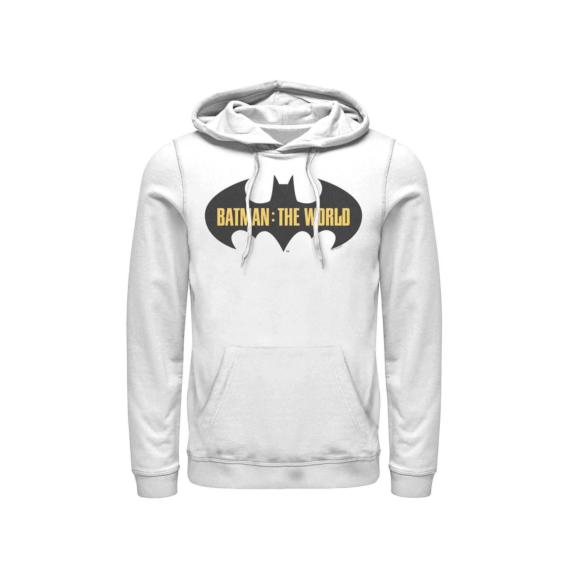 Men's Batman: The World Germany Red Logo Hoodie, Size: XL, White Product Image