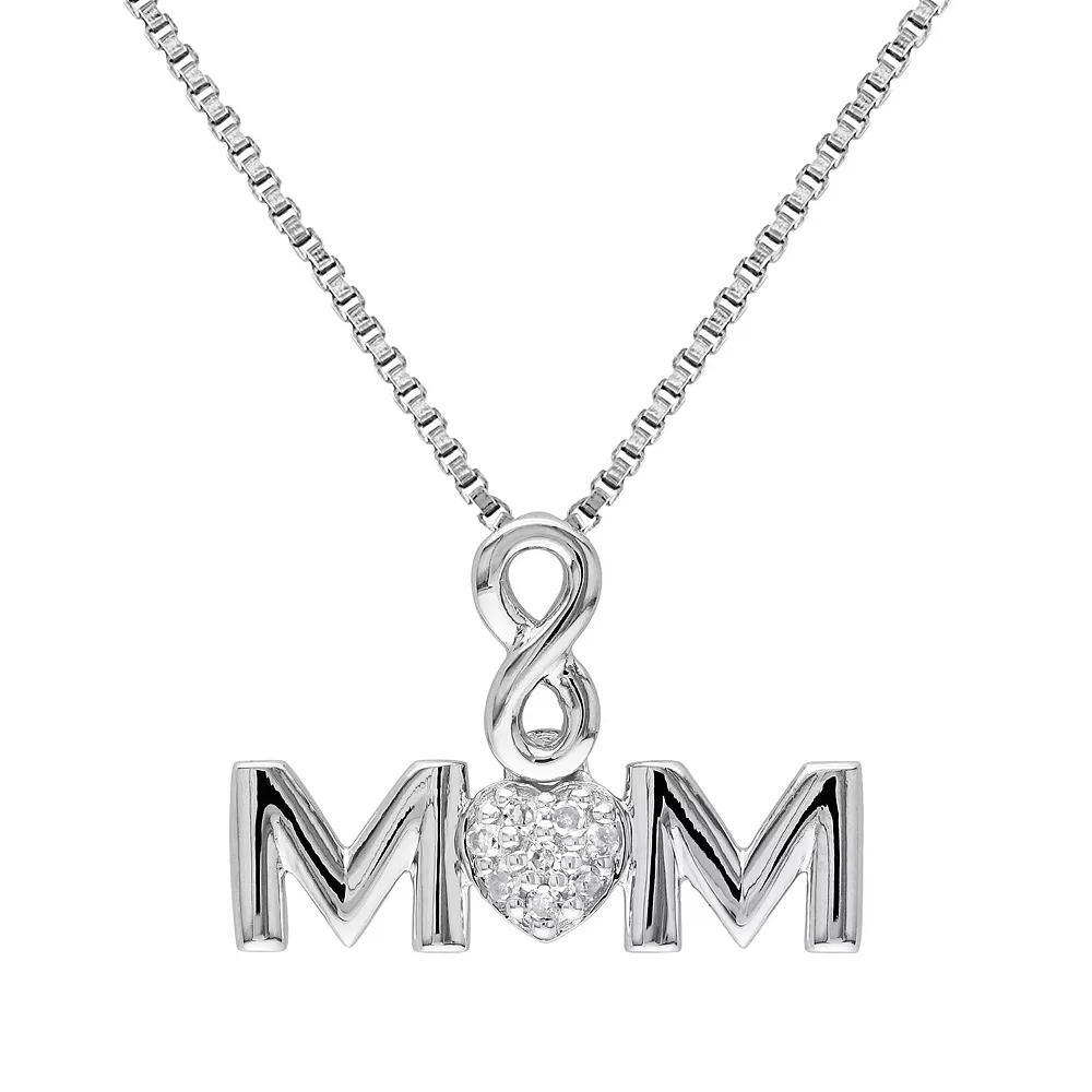 Stella Grace Diamond Accent Sterling Silver Mom Infinity Pendant Necklace, Women's, Size: 18", White Product Image