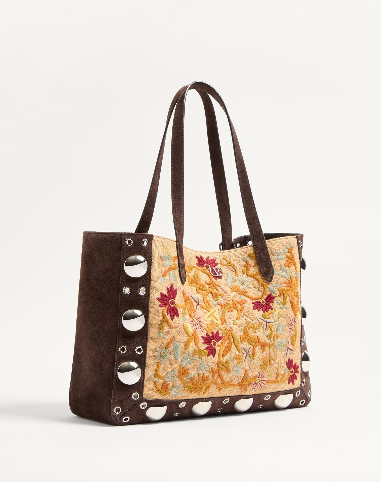 Valentino Garavani Nellcôte Medium Embroidered Shopping Bag Product Image