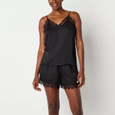 Ambrielle Womens Satin Sleeveless V-Neck 2-pc. Shorts Pajama Set Product Image