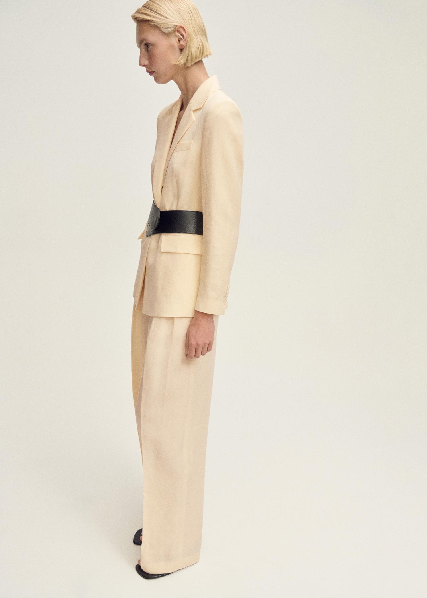 Linen-blend suit blazer - Women | MANGO USA Product Image