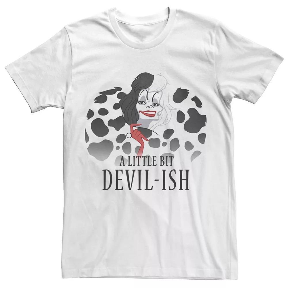 Disney's Cruella De Vil Men's A Little Bit Devil-Ish Tee, Size: Small, White Product Image
